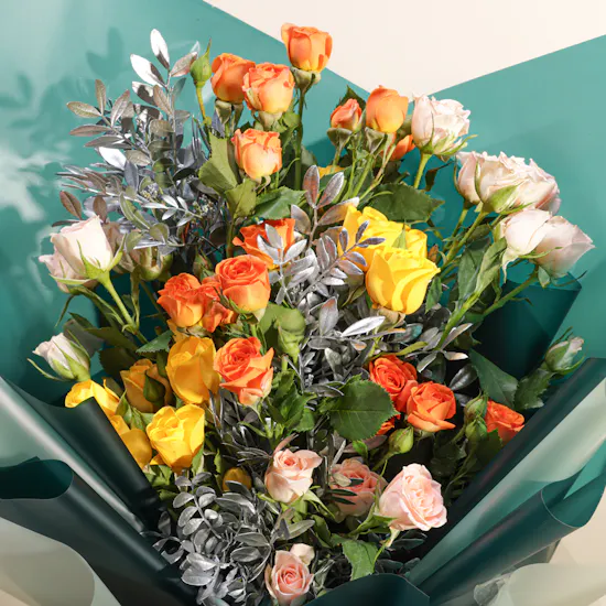 Colorful Baby Roses Bouquet