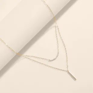 Miss L' by L'azurde Slim Diamonds Layered Women's Necklace Miss L' by L'azurde Slim Diamonds Layered Women's Necklace