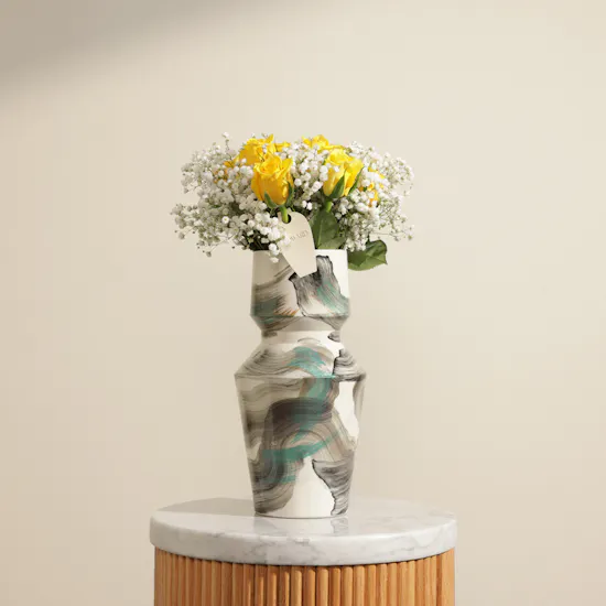Yellow Bliss Baby Rose Vase