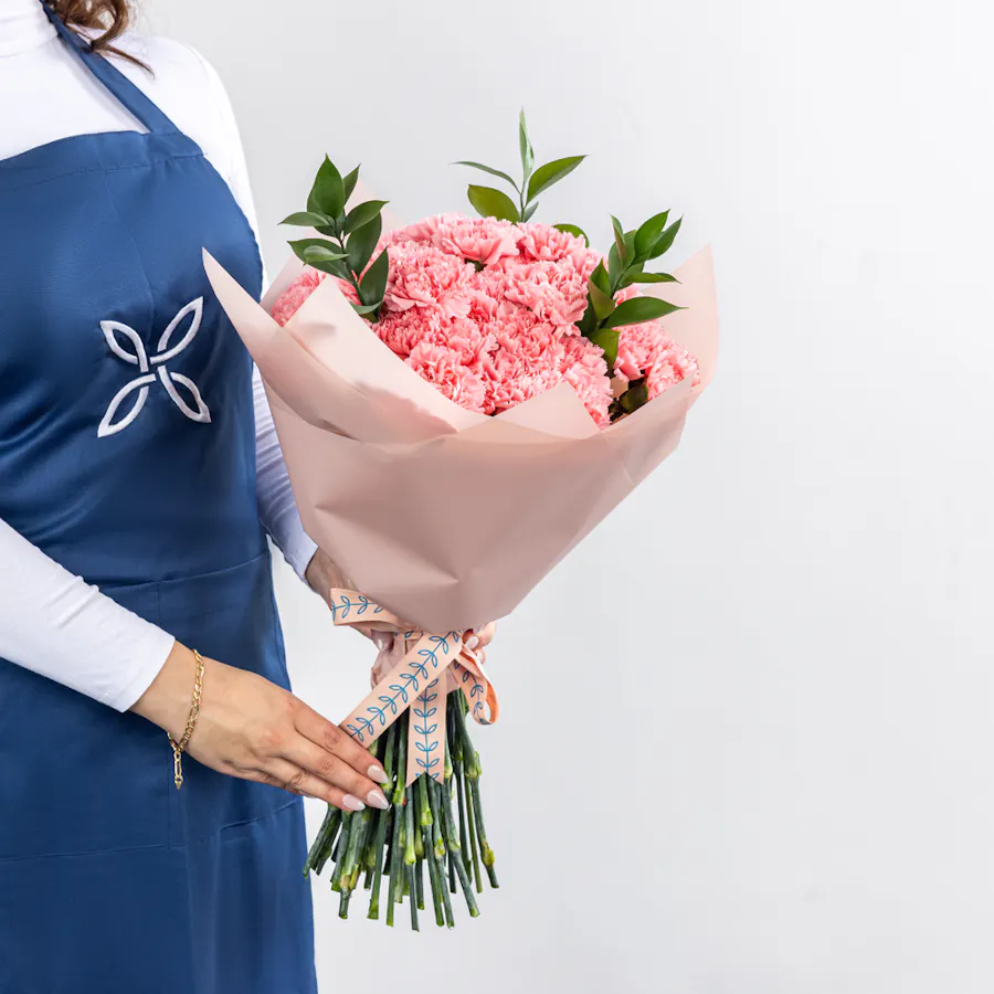 Warm Pink Bouquet | 50 Pink Carnations 4