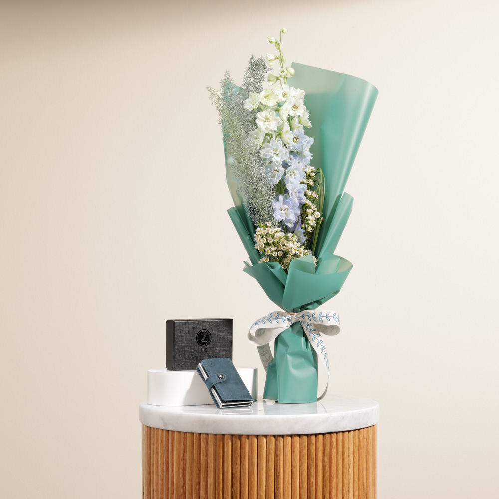 Zus Blue Genuine Leather Wallet | Delight Flowers