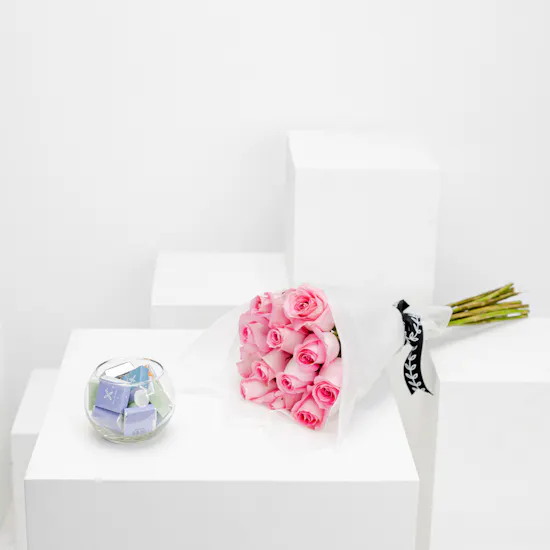 Floward Chocolate Bowl | Pink Roses