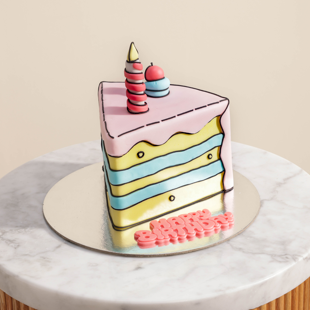 Floward Happy Birthday 2D Slice Comic Cake