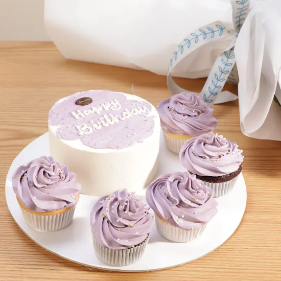 Crumbles Happy Birthday Cake | Purple Roses