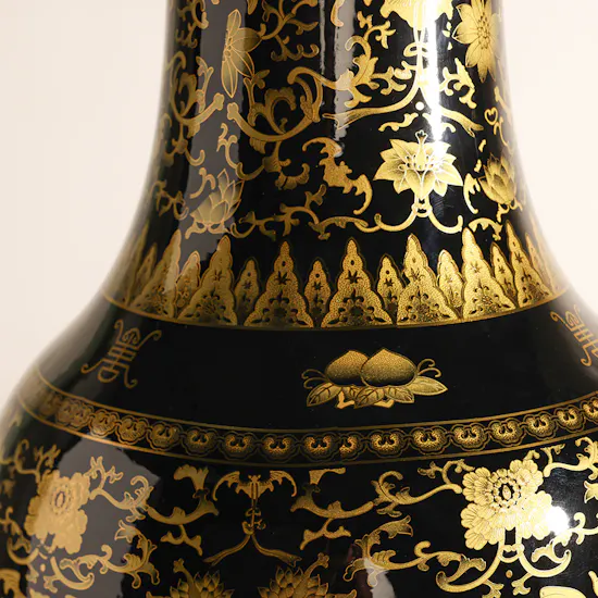 Magnificent Black and Gold Vase | 180 CM