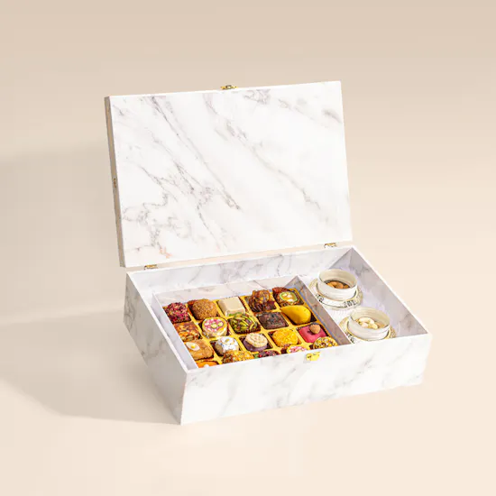 MyGovindas Diwali Marble Festival Greeting Box | Diwali Glorious Lights Flowers