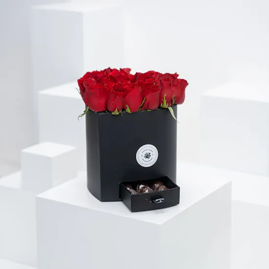 Heart Box of Roses & Chocolate