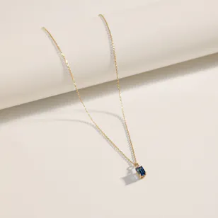 Midad Forever Gold December Blue Zircon Necklace  