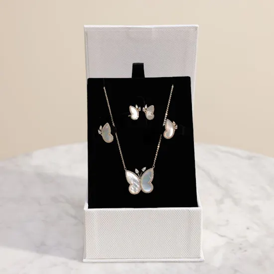 Alvira Butterfly Zerconia Gold Plated Jewelry Set