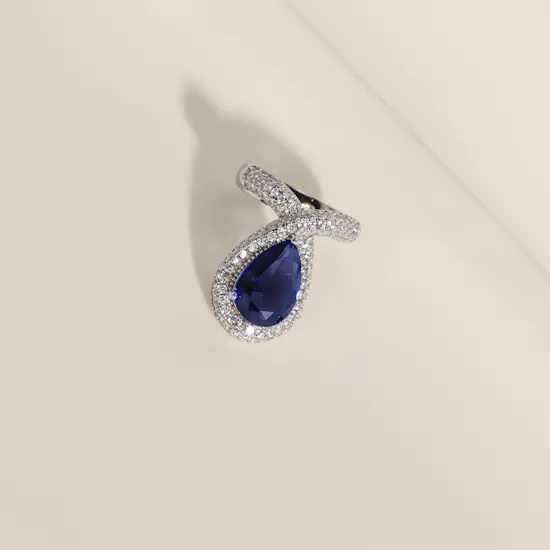 Floward Sapphire Tiara Silver Women's Ring | Size 6