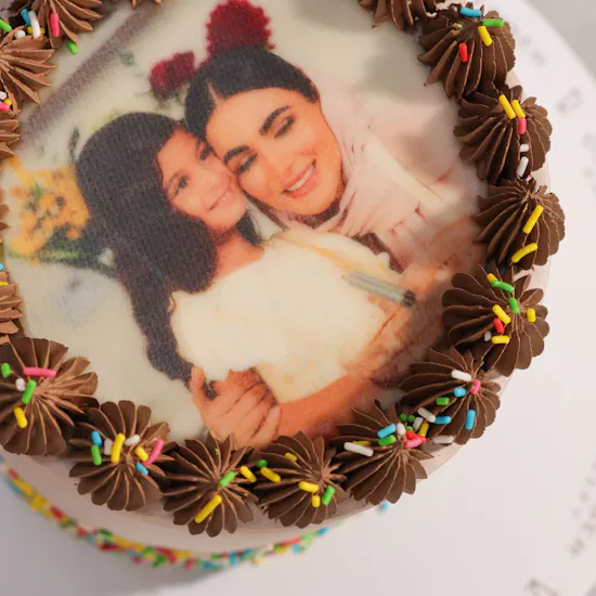 December Cake Personalized Photo Chocolate Cake