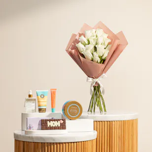 Soul and More Butter Skin Gift Set | Fleur Chocolate Bar and Flower Soul and More Butter Skin Gift Set | Fleur Chocolate Bar and Flower