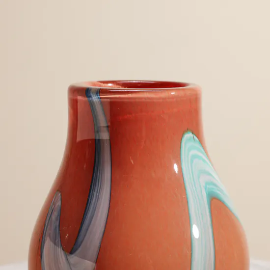Flowerd Janet Schreiner Glass Vase