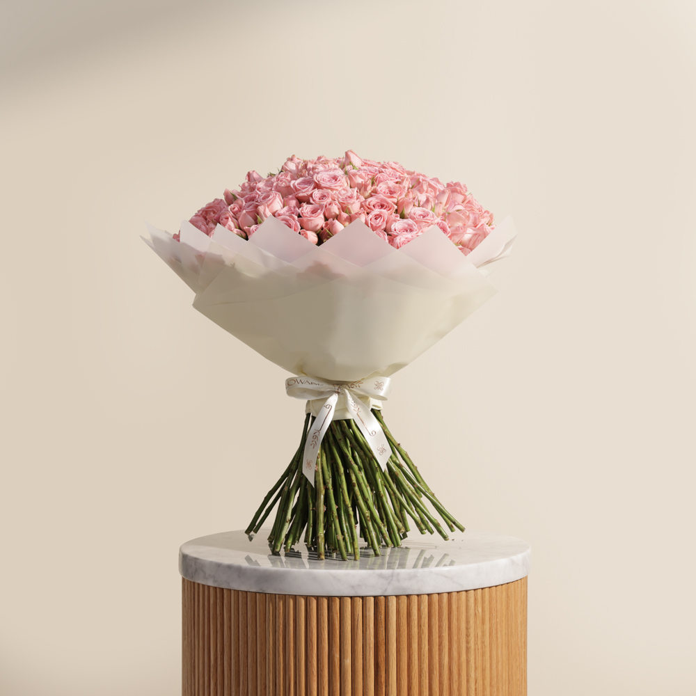 Enchanting Pink Baby Roses Bouquet | 100 Flowers