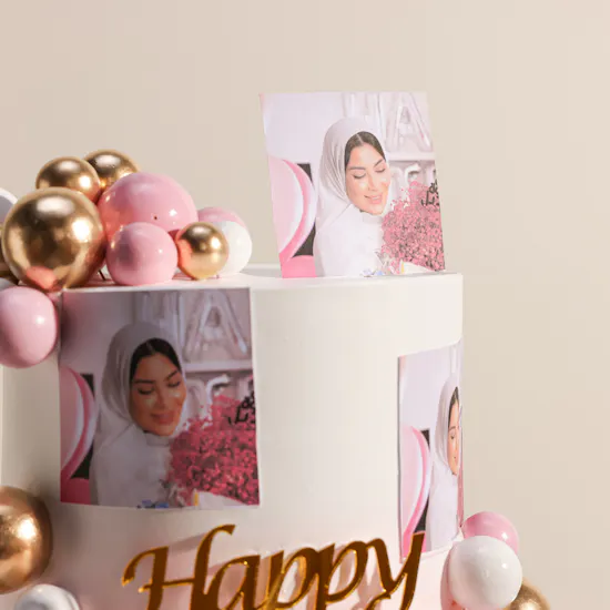 December Cake Personalized with Photo Birthday Cake