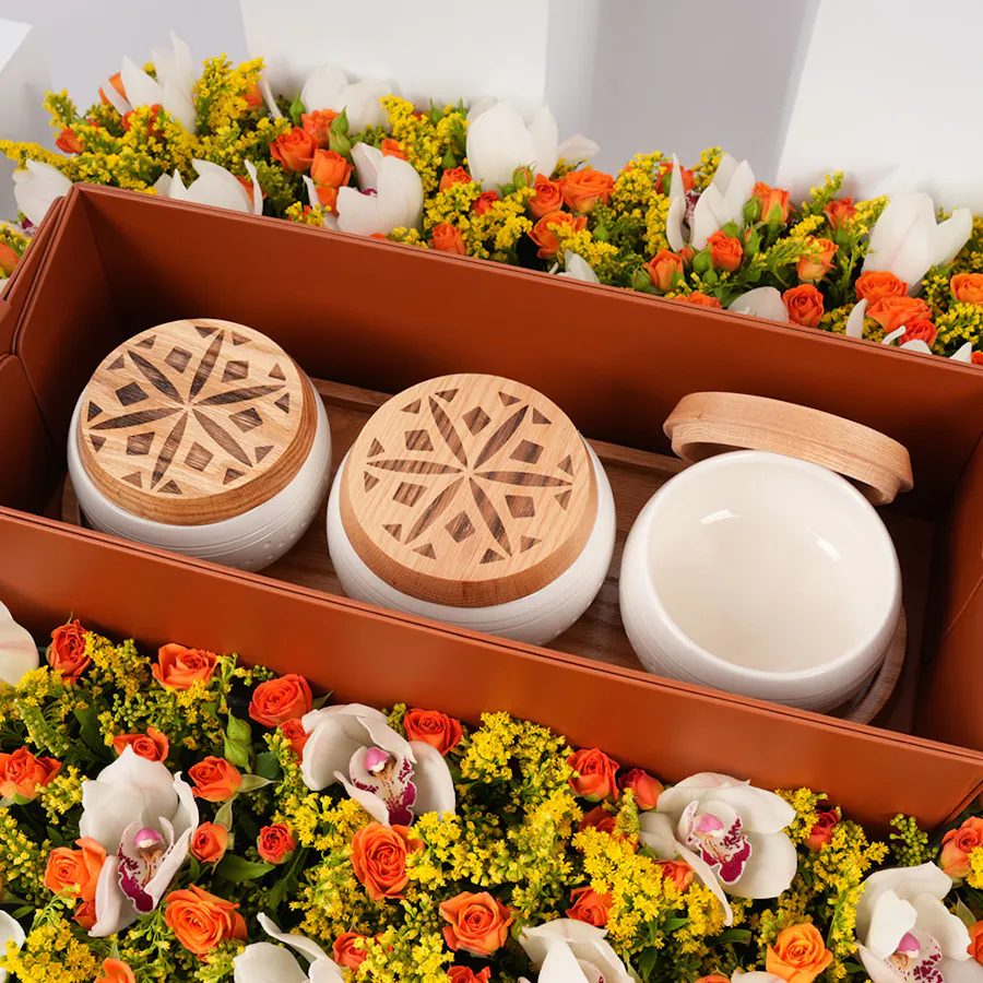 The Saudi Handcrafts Company Date Bowl Set | Orange Baby Rose 4