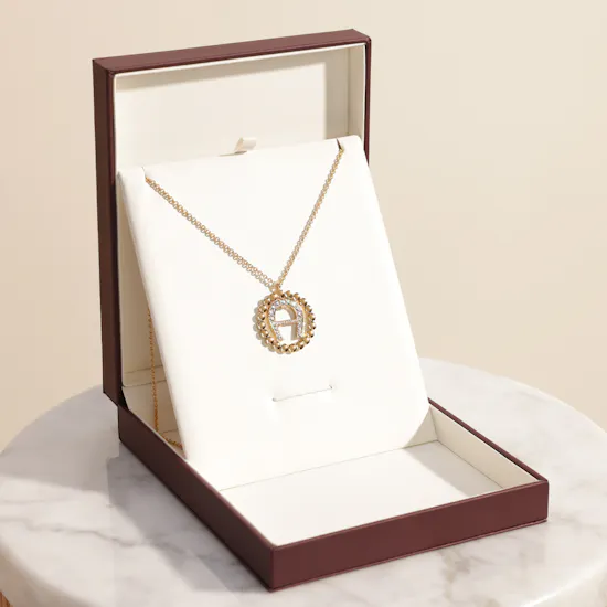 Aigner Gold-plated A-logo Circle Necklace