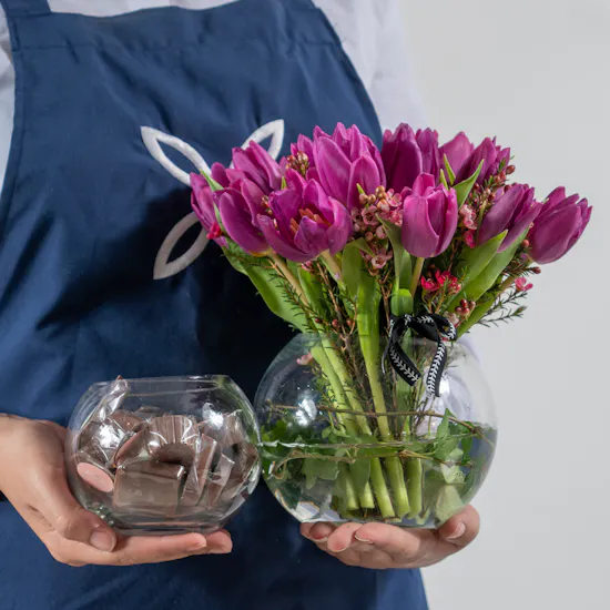 Purple Tulip with Chocolates