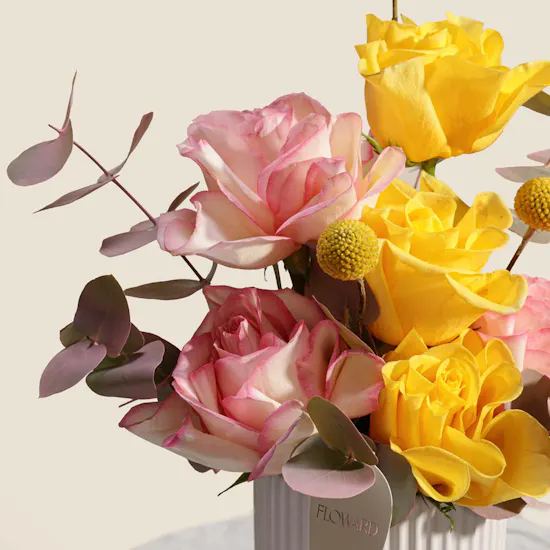 Sunlit Blush Flower Vase
