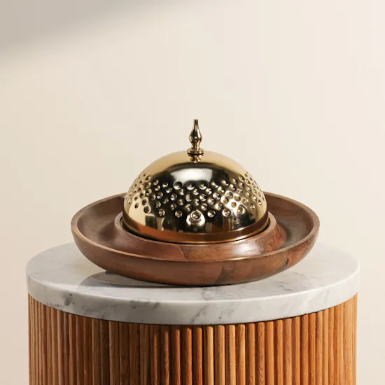 Nuts and More Guriabah Royal Wooden Tray with Golden Lid