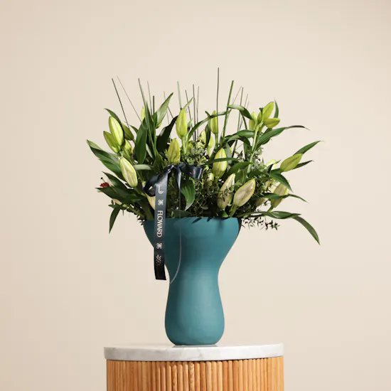 Cheerful White Lily Vase