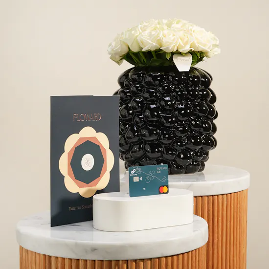 Floward Card 100 USD | Ivory Halo Flower Vase