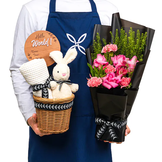 Cozy Bunny Basket | Flowers Bouquet