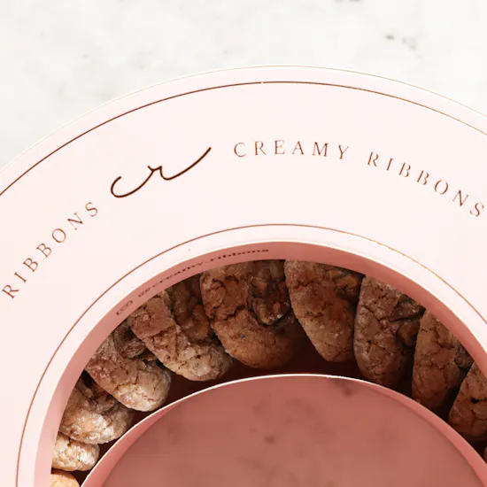 Creamy Ribbons Walnut Cookies Box | Graceful Flowers