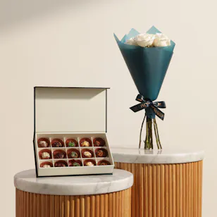 Floward Small Fruit Filled Chocolate Box | Sweeter Garden Flower Bouquet