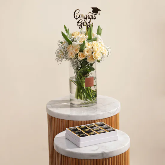 Le Chocolatier Dubai Chocolate Box | Congrats Flowers Vase