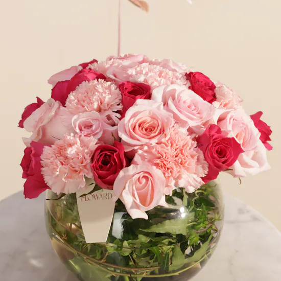 Sweet Atelier Flower Heart Cake | Floward I Love You Heart Balloon and Flowers