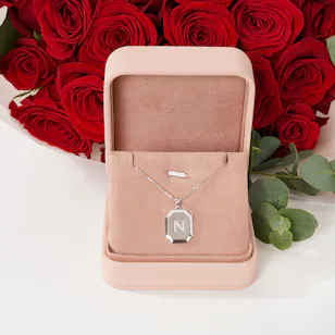 Floward Letter N Silver Necklace | Delight Roses