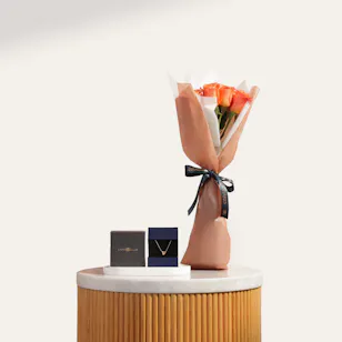 Lapis Diamond Luxury Necklace | Sunrise Flowers Bouquet 