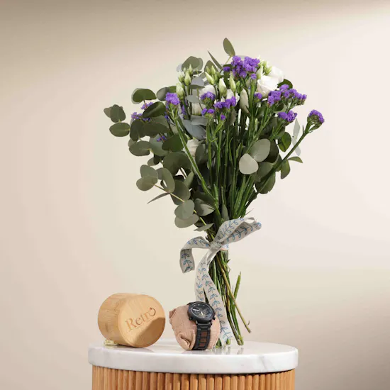 Retro Watch | Blue Bouquet