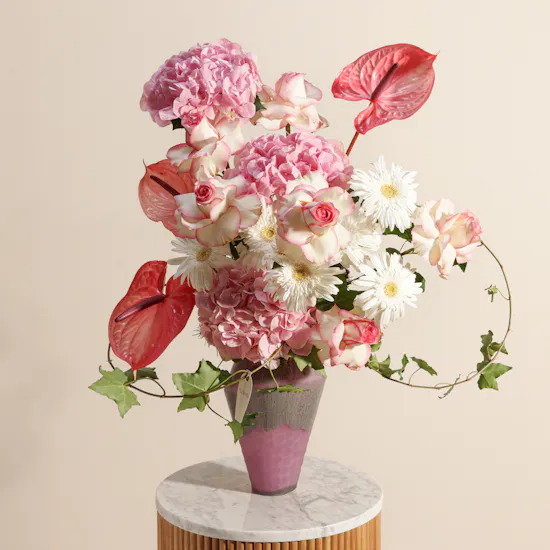Blush Blooms Flowers Vase
