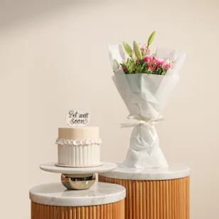 Madeleine Get Well Soon Floral Cake | Delicate Flowers Bouquet 