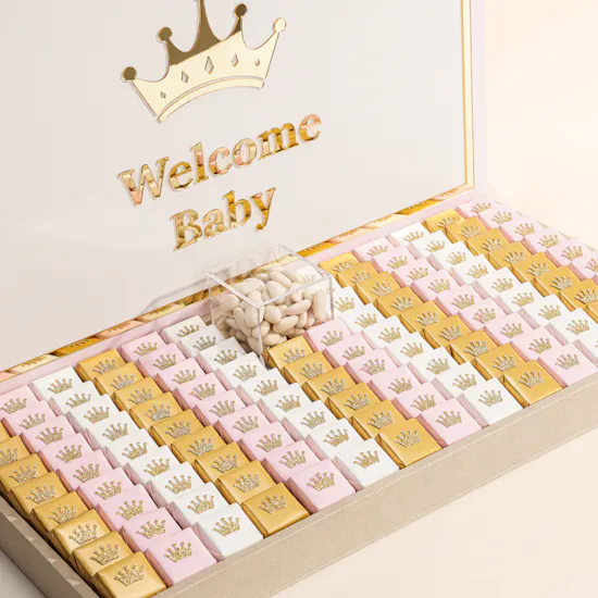 Le Chocolatier Dubai Personalized Baby Girl Crown Large Chocolate Tray