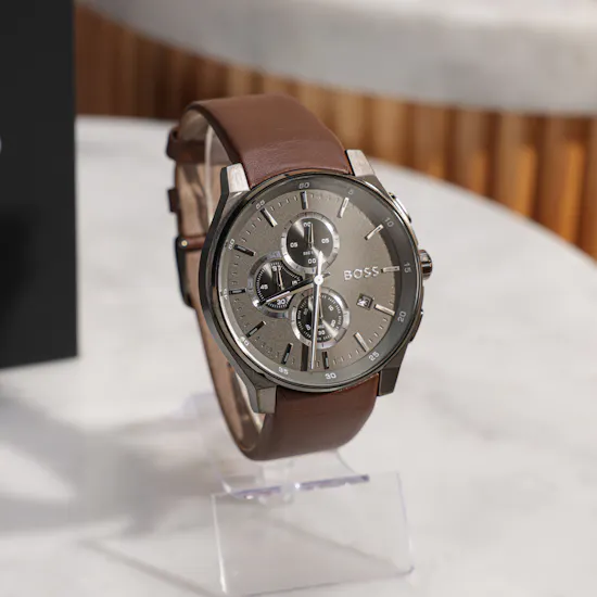 MyGovindas Rakhi Assorted Sweets Hamper | Hugo Boss Chronograph Men's Watch