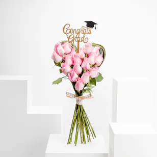 Pink Heart Roses | Congrats Grad Pink Heart Roses | Congrats Grad