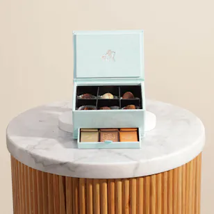 Godiva Luxury Velvet Mini Light Blue Chocolate Box 