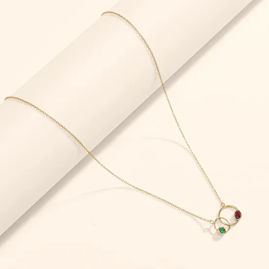 Siran by Iram Connected Gold Circles Necklace
