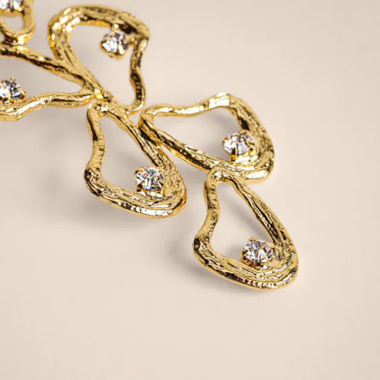 Lynyer Gold-plated Celestial Explosion Drop Earrings