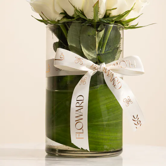 Get Well Soon White Roses Vase