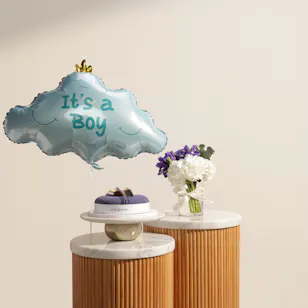 Aani & Dani Blue Velvet Cake | Little Sky Flower Vase and Balloon Aani & Dani Blue Velvet Cake | Little Sky Flower Vase and Balloon