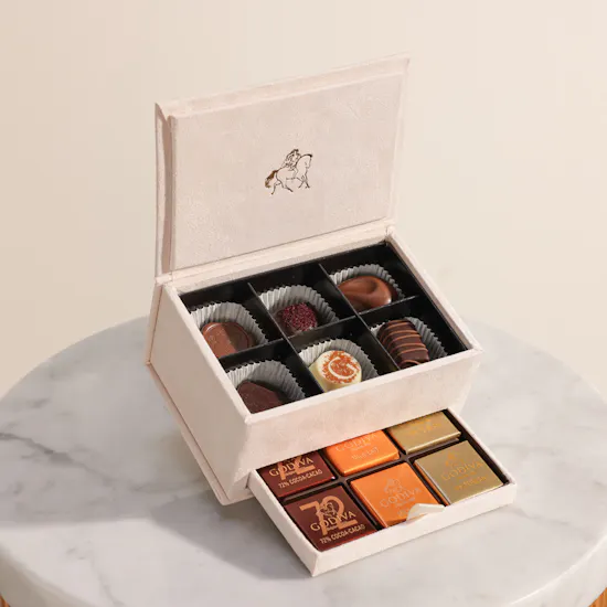 Godiva Off White Velvet Chocolate Box