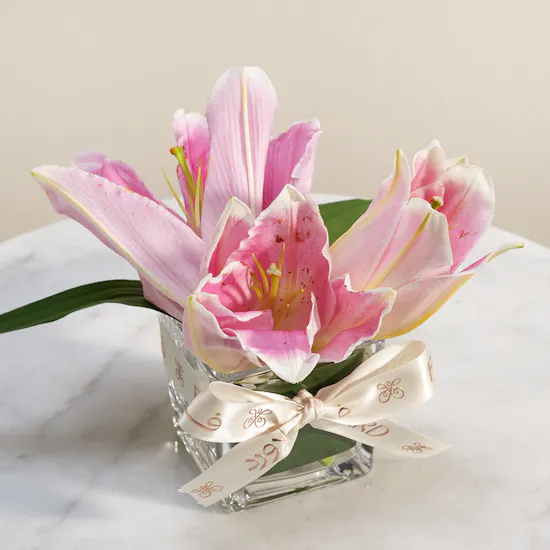 Whispering Pink Lily Vase