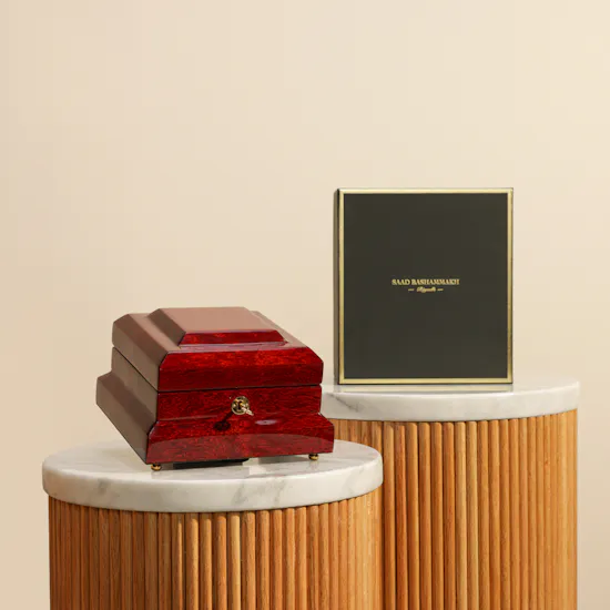 Saad Bashammakh Wooden Burgundy Box Set