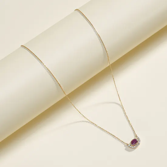 Gold Land Ruby and Diamond Gold Necklace
