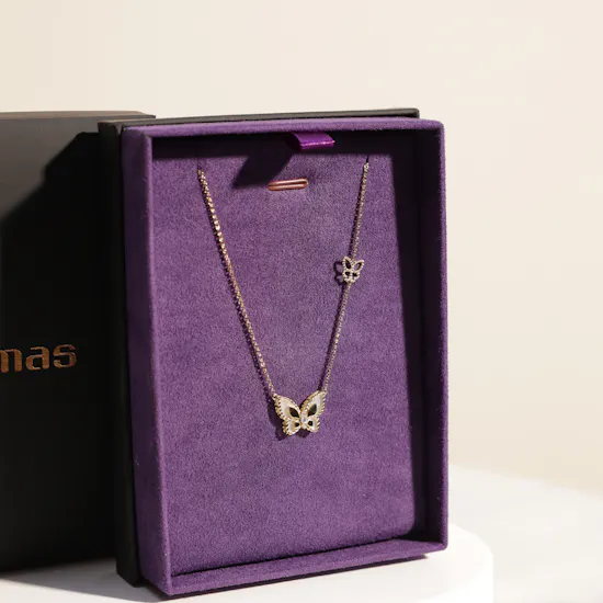Damas Farfasha Petali Del Mare Butterfly Necklace