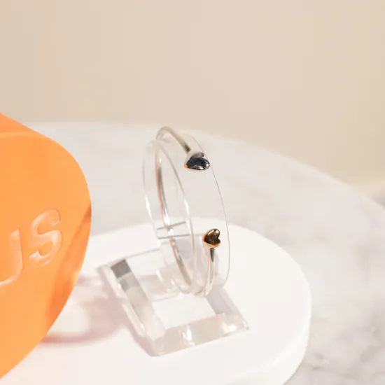 Tous My Other Half Two Tone Heart Bangle